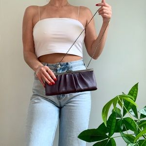 Vintage Y2K - Jessica McClintock chain link satin evening bag